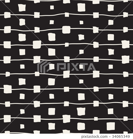 Vector Seamless Childlike Pattern. Monochrome Hand Vector Seamless Childlike Pattern. Monochrome Hand 34065349