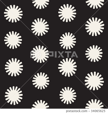 Vector seamless sunburst shapes freehand pattern - Stock Illustration ...