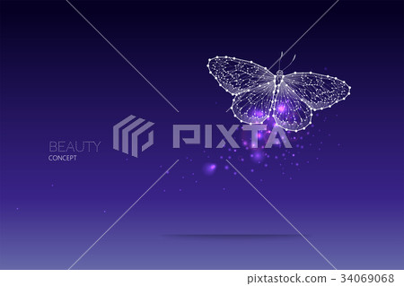 Abstract vector illustration of butterfly moving. Abstract vector illustration of butterfly moving. 34069068