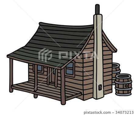Funny old  planked cabin 34073213