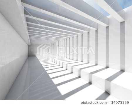Corridor with ceiling illumination, 3d 34075569