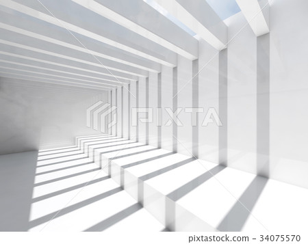 Room with ceiling illumination, 3d render 34075570