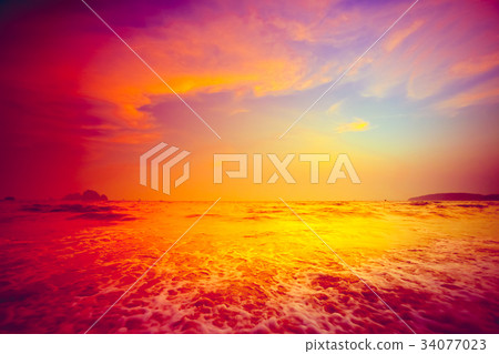 Beautiful tropical sunset in Krabi, Thailand Beautiful tropical sunset in Krabi, Thailand 34077023