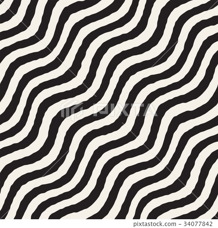 Seamless Wavy Hand Drawn Stripes Pattern - Stock Illustration [34077842 ...