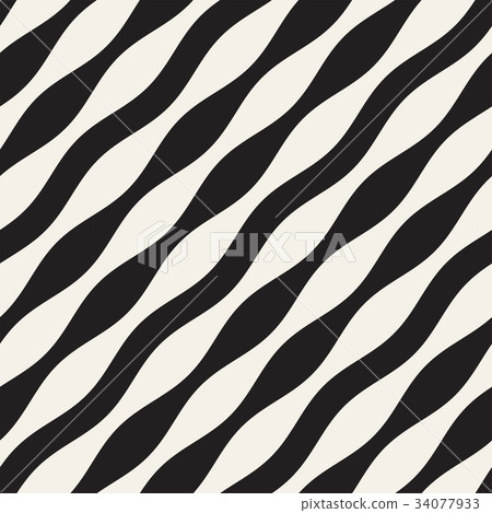 Wavy stripes vector seamless pattern. Retro wavy 34077933