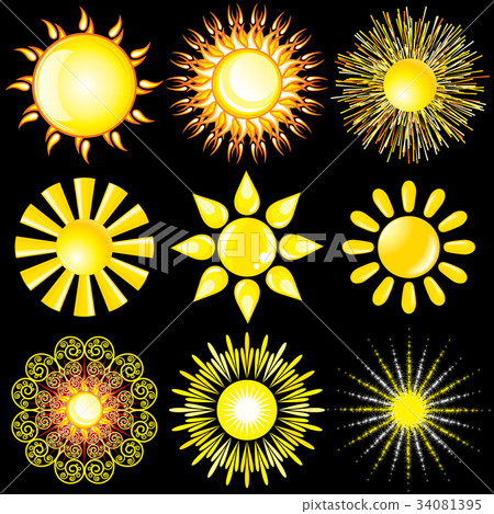 Sun Icons Collection Vector 34081395