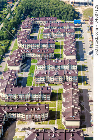 above view of new residential quarter above view of new residential quarter 34087128