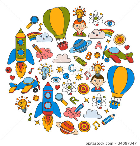 Knowledge Imagination Fantasy Kids drawing style 34087347