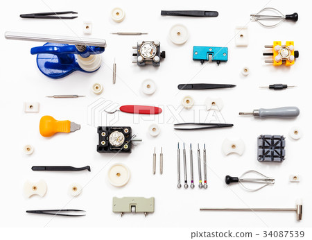 ornament from various watch repairing tools 34087539