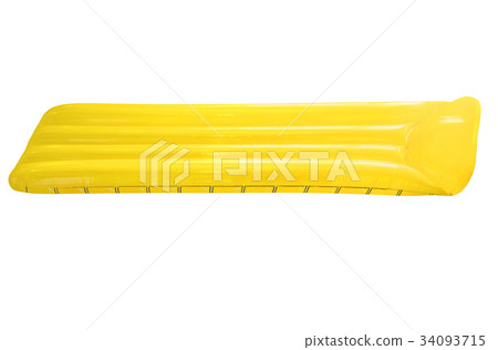 Yellowinflatable floating pool raft mattress. 34093715