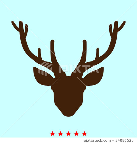 Head deer  set  it is color icon . 34095523
