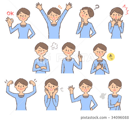 Female 1 expression set A upper body Female 1 expression set A upper body 34096088