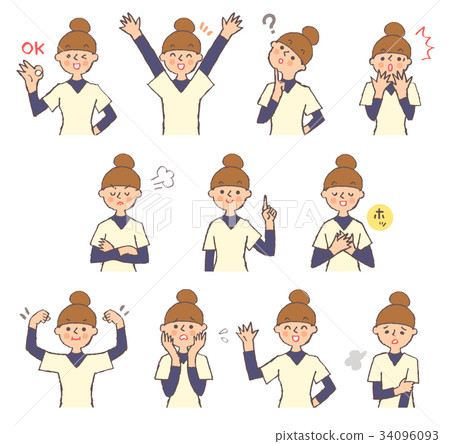 Female 3 expression set A upper body Female 3 expression set A upper body 34096093