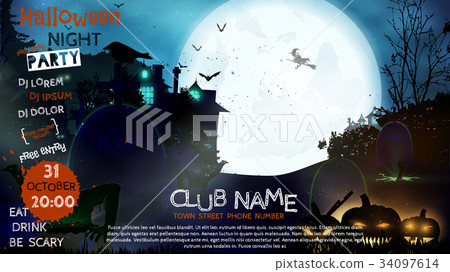 invitation template for Halloween party. invitation template for Halloween party. 34097614