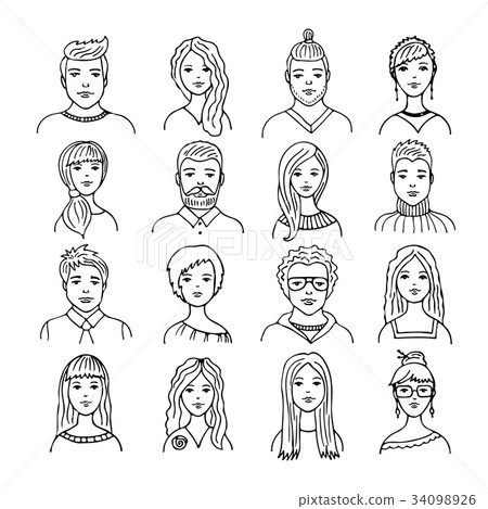 Set of isolated people images 34098926