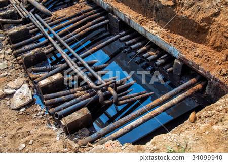 oil spill around old pipeline oil spill around old pipeline 34099940