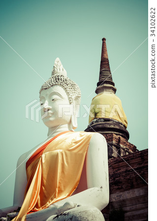 Buddha of statue in Ayutthaya Thailand Buddha of statue in Ayutthaya Thailand 34102622