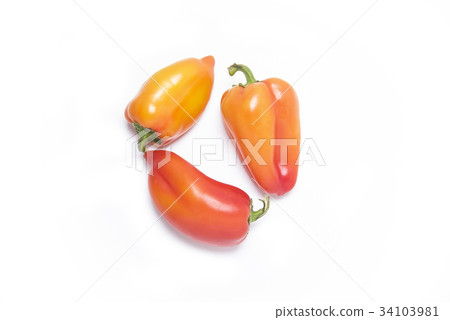Three sweet peppers Three sweet peppers 34103981