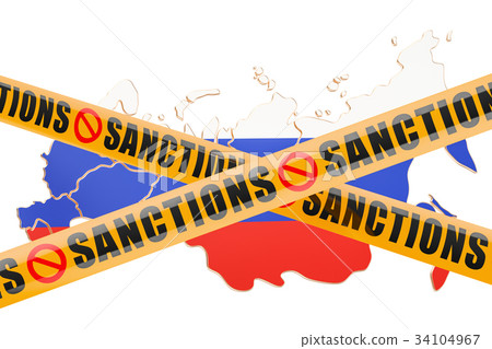 Sanctions Concept With Map Of Russia - Stock Illustration [34104967 ...