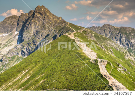 Summer Tatra Mountain, Poland, view from Kasprowy  34107597