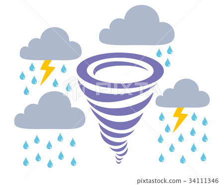 Vector icons storm, rain and clouds. Vector icons storm, rain and clouds. 34111346