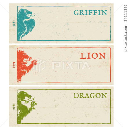 Vintage paper banners for games. 34111352