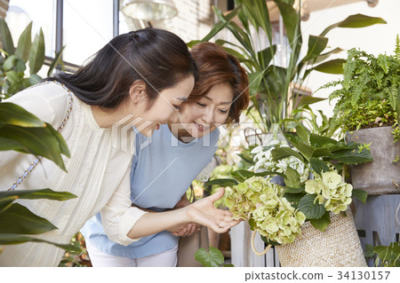 母親，女兒，花店，花店 34130157