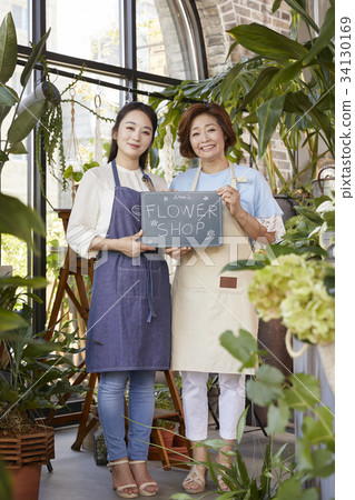 母親，女兒，花店，花店 34130169