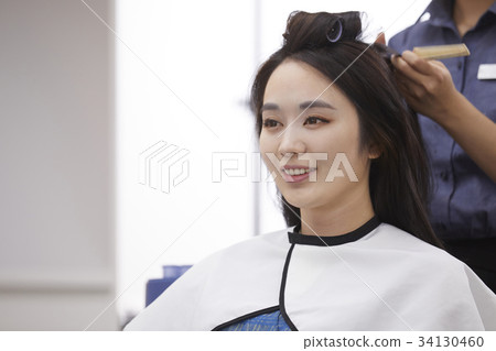 Daughter, mother and daughter date, beauty salon 34130460