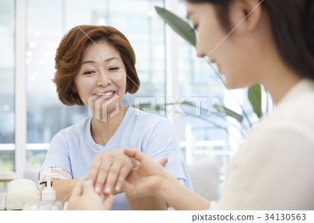 母親，女兒，母親和女兒約會，美甲 34130563