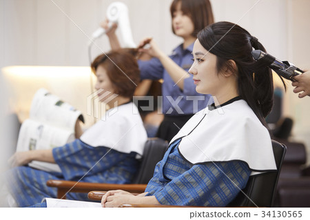 Mother, daughter, mother and daughter dating, beauty salon 34130565