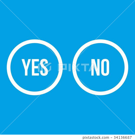 Selection buttons yes and no icon white-插圖素材 [34136687] - PIXTA圖庫