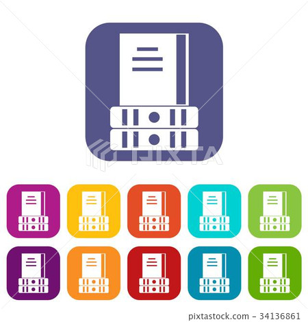 Three books icons set 34136861