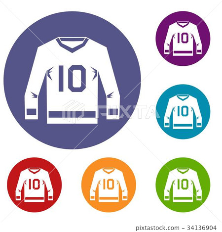 Hockey jersey icons set 34136904