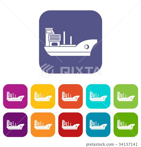 Marine ship icons set 34137141