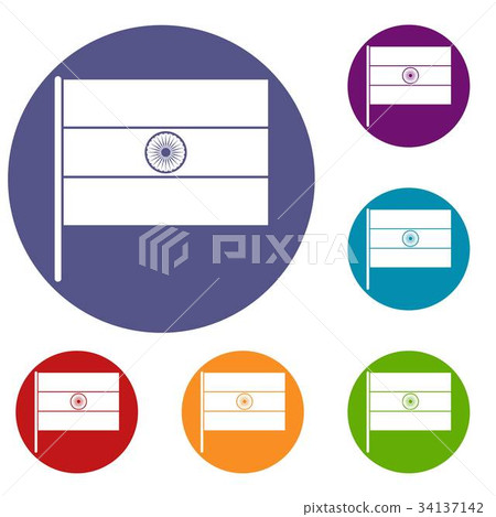 Indian flag icons set Indian flag icons set 34137142