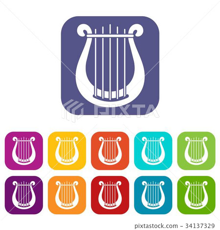 Harp icons set 34137329