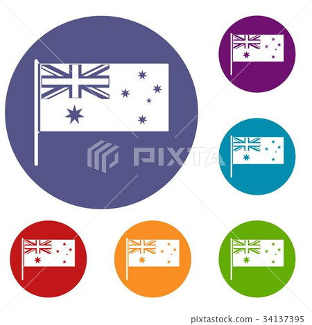 Australian flag icons set Australian flag icons set 34137395