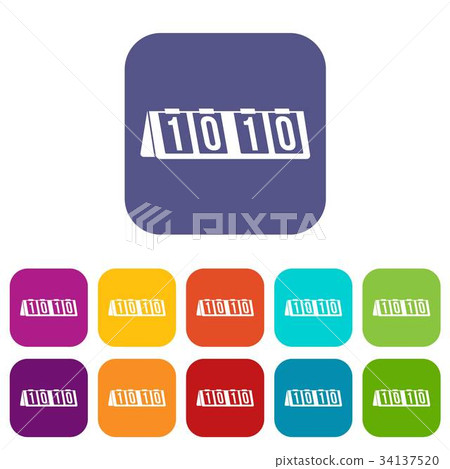 Tennis scoreboard icons set Tennis scoreboard icons set 34137520
