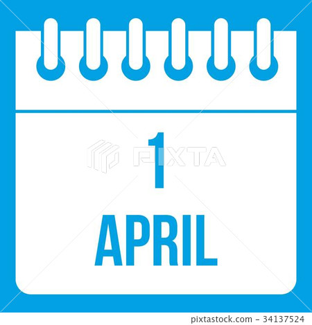 Calendar April 1 icon white Calendar April 1 icon white 34137524
