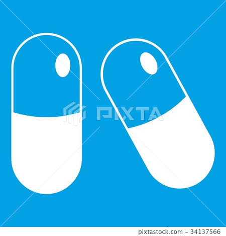 Pills icon white 34137566
