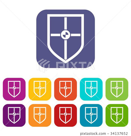 Shield for fight icons set - Stock Illustration [34137652] - PIXTA