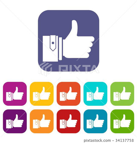 Thumbs up icons set 34137758