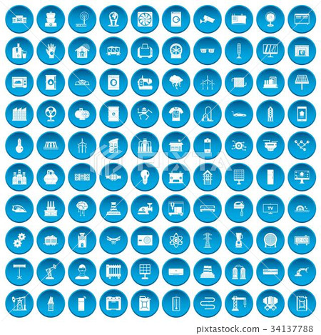 100 electrical engineering icons set blue 100 electrical engineering icons set blue 34137788