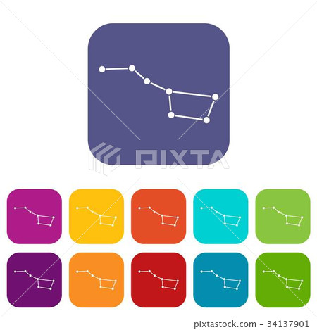 The Great Bear constellation icons set The Great Bear constellation icons set 34137901