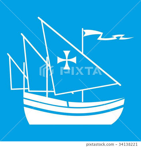 Ship of Columbus icon white Ship of Columbus icon white 34138221