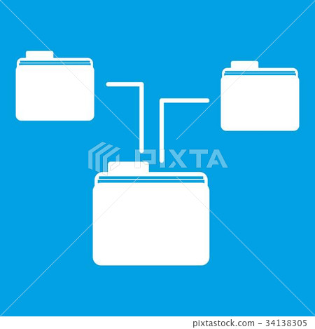 Folders structure icon white 34138305