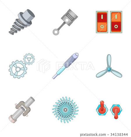 Car parts icons set, cartoon style - Stock Illustration [34138344] - PIXTA