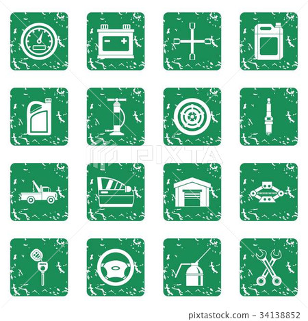 Car maintenance and repair icons set grunge Car maintenance and repair icons set grunge 34138852