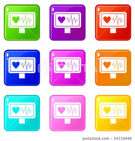Heartbeat set 9 - Stock Illustration [34138946] - PIXTA